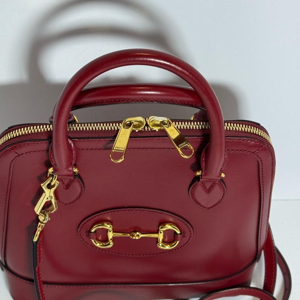 AUTHENTIC Red Leather Gucci Handbag - Picture 3 of 15